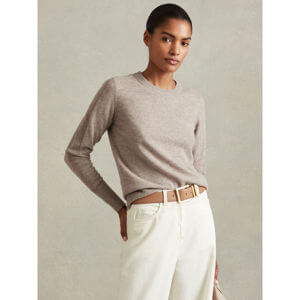 REISS ANNIE Wool Blend Crew Neck Jumper With Cashmere